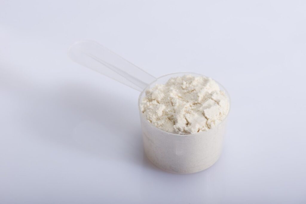 A scoop of protein powder.
