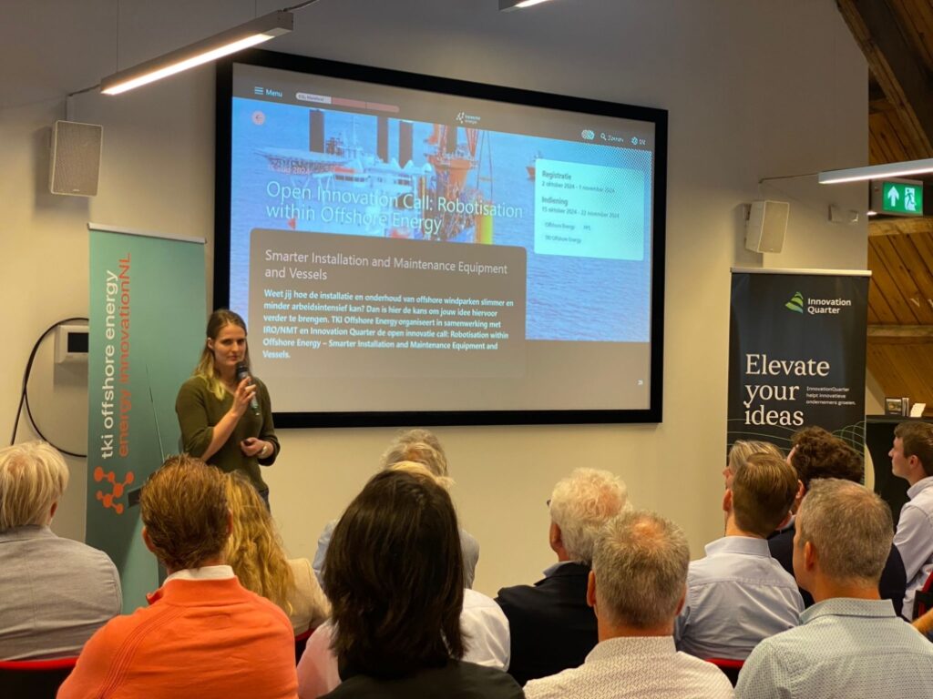 Een presentatie tijdens het 'Elevate your ideas' evenement van InnovationQuarter.